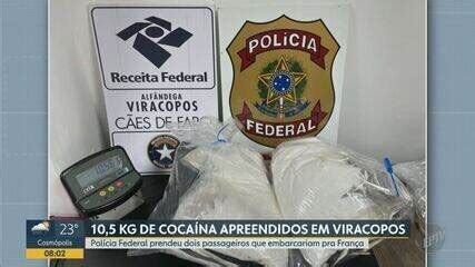 PF apreende 10 5 kg de cocaína em bagagem de passageiros destino à