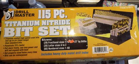 Lot Drill Master 115 Piece Drill Bit Set