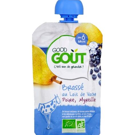 Good Goût Gourde brassé Poires Myrtilles 6M Bio Monoprix fr