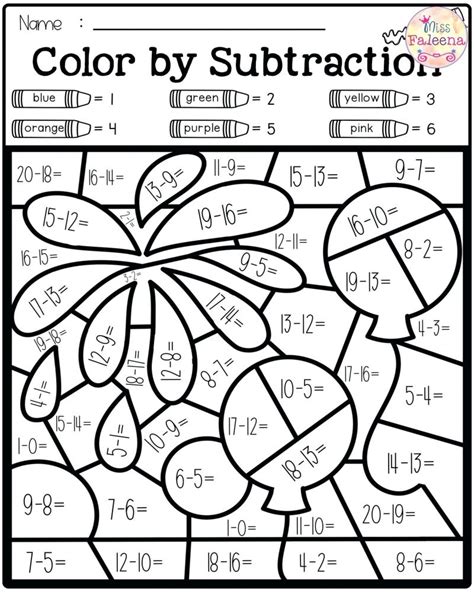 Math Coloring Sheets First Grade