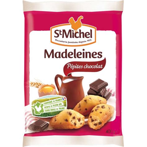 Madeleine aux pépites de chocolat St Michel 400 g Bam courses