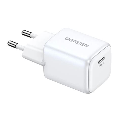 Ładowarka z Kablem Lightning Ugreen Nexode Mini GaN USB C 30W PD Biała