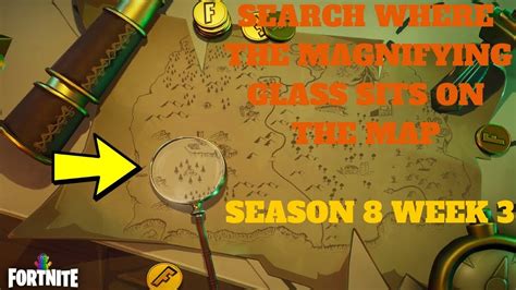 Fortnite Search Where The Magnifying Glass Sits On The Treasure Map