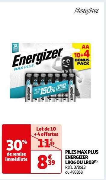 Promo Piles Max Plus Energizer Lr06 Ou Lr03 Chez Auchan ICatalogue Fr