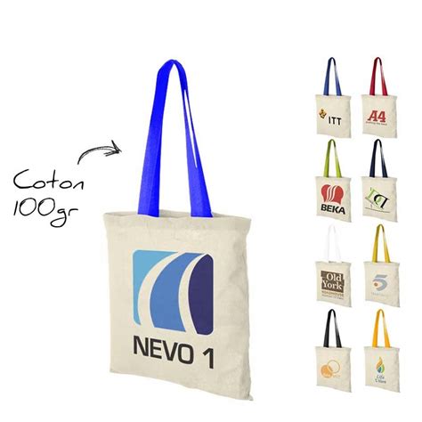 Sac coton bicolore publicitaire tote bag coton personnalisé logo