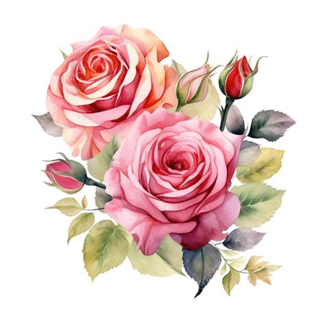 Rose Flowers Bouquet Watercolor Ai Generated Rose Flower Watercolor