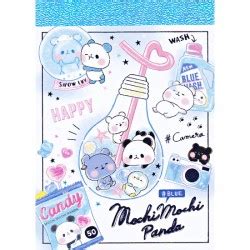 Mochi Panda Blue Mini Memo Pad Kawaii Panda Making Life Cuter