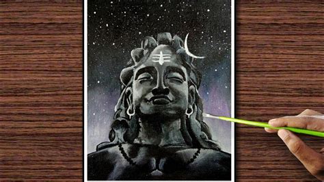 Lord Shiva Drawing Adiyogi Shiva Statue Acrylic Painting Easy