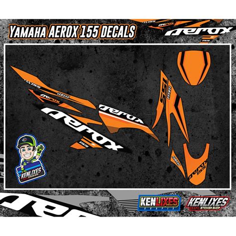 Yamaha Aerox Orange Full Body Decals Sticker Shopee Philippines