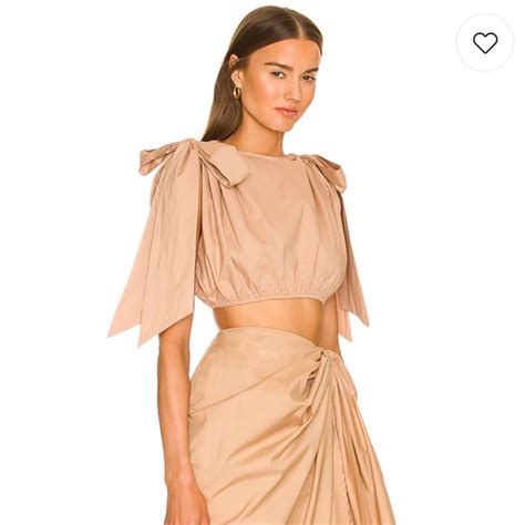 Andrea Iyamah Tops Andrea Iyamah Halima Crop Top In Nude Poshmark