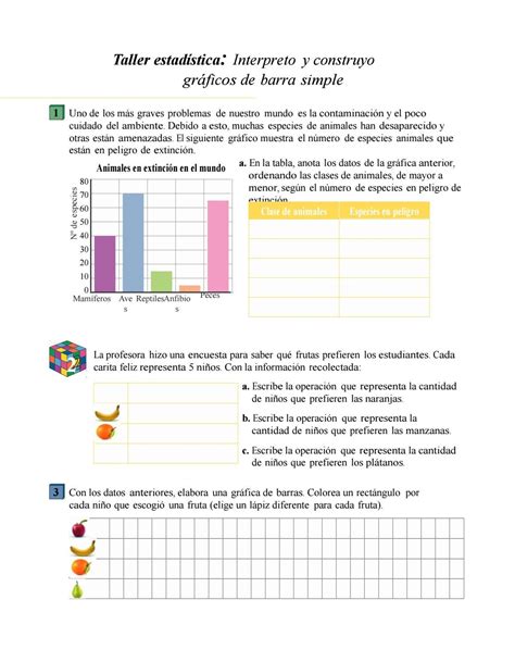 Ficha De Grafico De Barras Para Segundo De Primaria