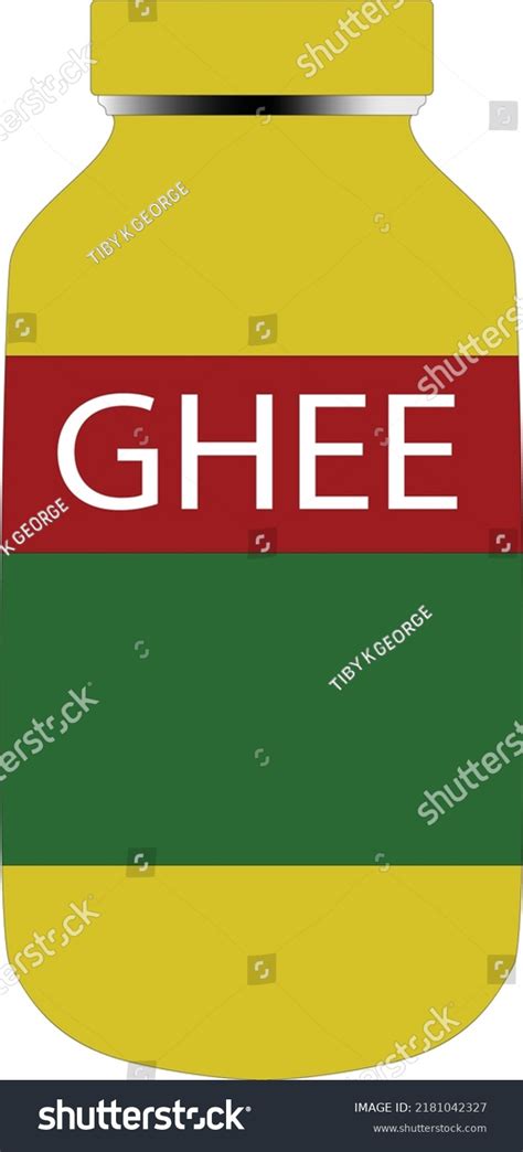 Ghee Bottle Green Red Label Vector Stock Vector (Royalty Free ...