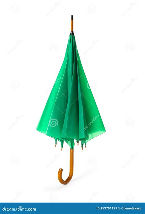 Modern Closed Green Umbrella On White Stock Image Image Of Beautiful