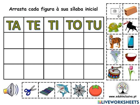 Jogo Interativo Sílabas Ta Te Ti To Tu Worksheet Bilingual