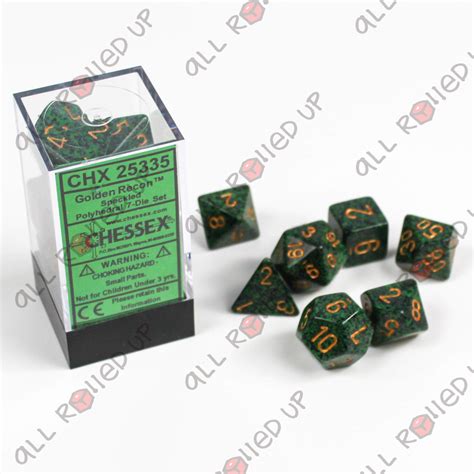 Polyhedral 7 Dice Set Speckled Golden Recon™ All Rolled Up