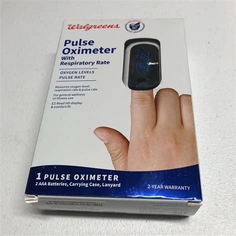 Walgreens Pulse Oximeter With Respiratory Rate Oxygen Level Pulse Rate Tester Ebay