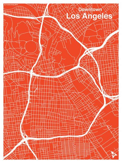 Map Of Los Angeles Grid Poster Map Poster Cartography Map Los