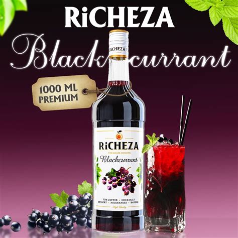 Сироп Чёрная Смородина Richeza 1л для кофе коктейлей десертов лимонада и мороженого