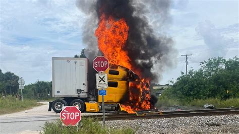 Amtrak Train Semi Truck In Fiery Crash In Indiantown