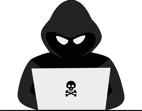 Hacker Logo Or Hacker In Black Hoodie Cyber Crime With Laptop 36895728 Png