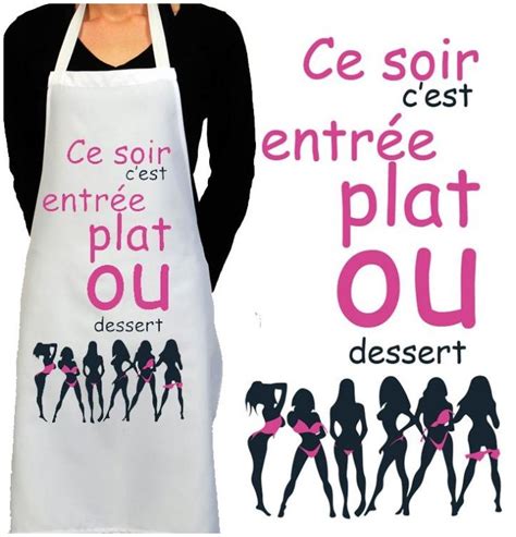 Tablier de cuisine sexy à offrir en cadeau sexe à madame cadeau pas cher