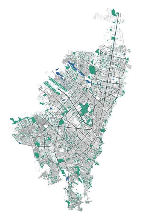 Mapa Vectorial Bogota Mapa Detallado Del área Administrativa De La