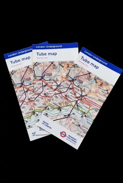 3x London Underground Tfl Tube Map New November 2022 Edition