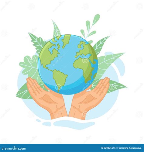 Save The Planet Hands Holding Globe Earth Earth Day Concept Stock