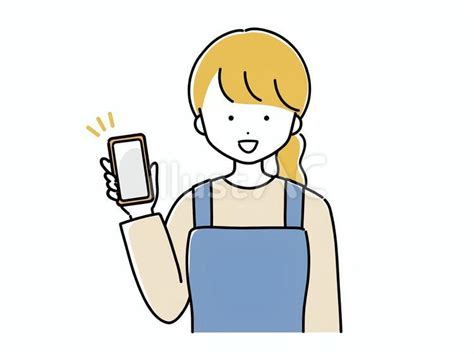 スマホを見せる女性イラスト No 24868072｜無料イラスト・フリー素材なら「イラストac」