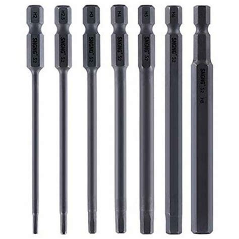 7pcs Hex Head Allen Bit Set 100mm4 Inch Long Metric H2 H8 Quick