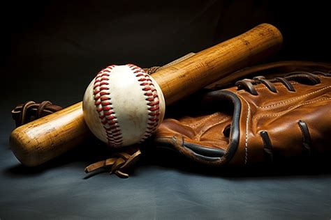 Baseball Bat And Mitt In Baseball Glove Background High Resolution