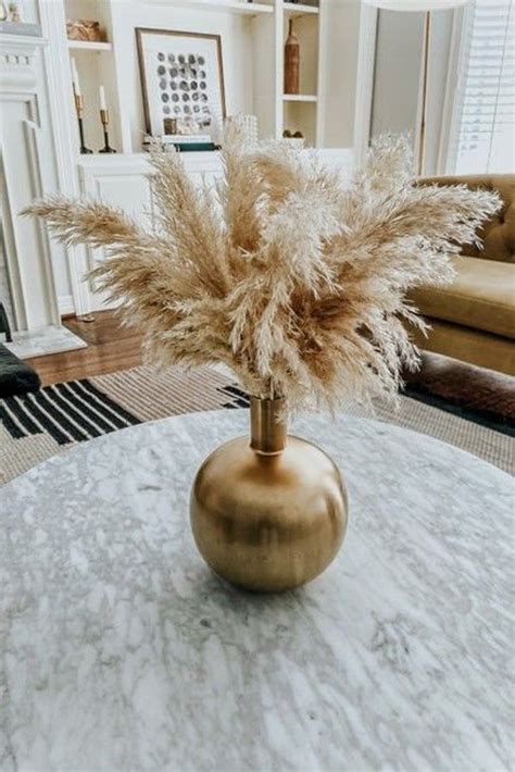 Gold Vase Decor Gold Vases Dried Flower Arrangements Dried Flowers