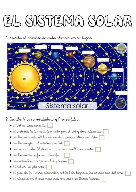 EL SISTEMA SOLAR Free Exercise Sistema Solar Solar System Projects