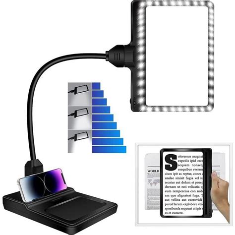 X Loupe Avec Lumi Re Et Support Lampe De Bureau Grossissante Col De