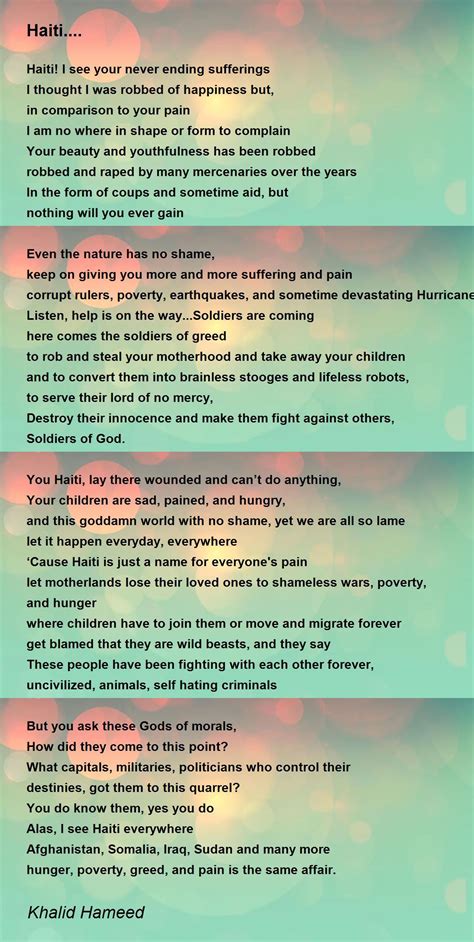 Haitian Food Poem