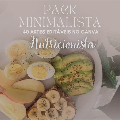 Pack Canva Minimalista Nutricionista Elizabeth Vasconcelos Hotmart