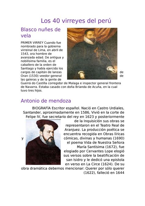 Los Virreyes Del Per Los Virreyes Del Per Blasco Nu Es De