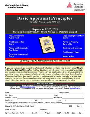 Fillable Online Basic Appraisal Principles California Chapter Fax