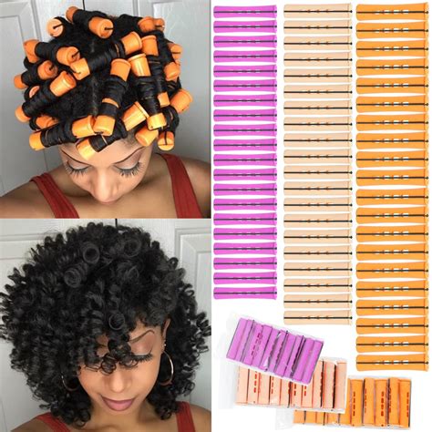 60 Pieces Hair Perm Rods Set For Natural Hair 3 Sizes Plastic Cold Wave