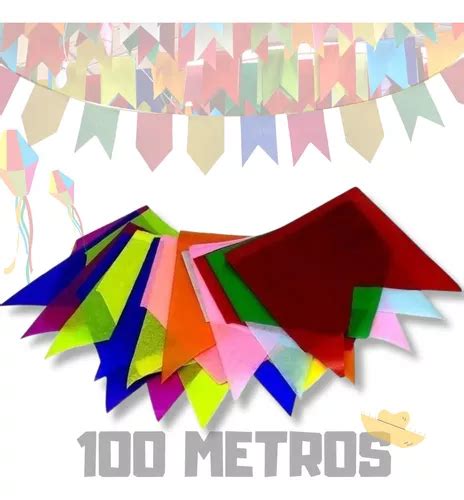 100 Metros Bandeirinha Papel Seda Festa Junina Decoração MercadoLivre