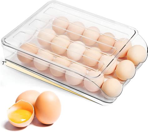 Bojia Organizador De Huevos Para Refrigerador Con Tapa Huevos