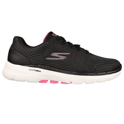 Tênis Skechers Go Walk 6 Feminino Preto E Rosa Lauri Esporte