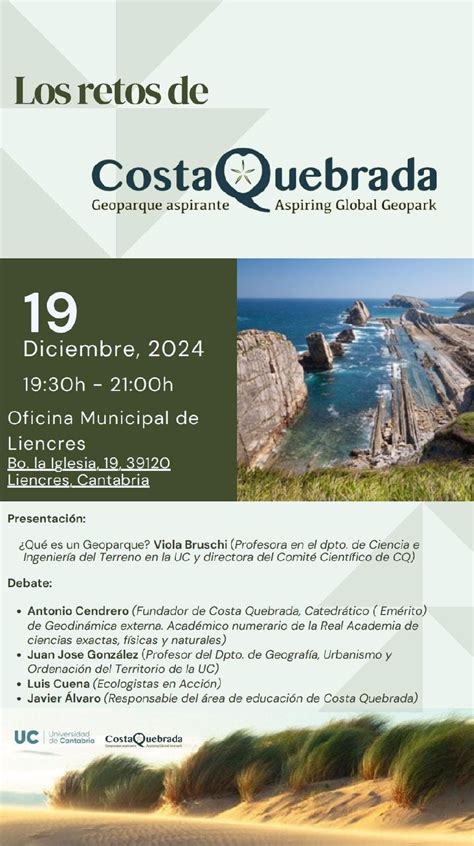 El Geoparque Costa Quebrada iniciará el día 19 un programa de