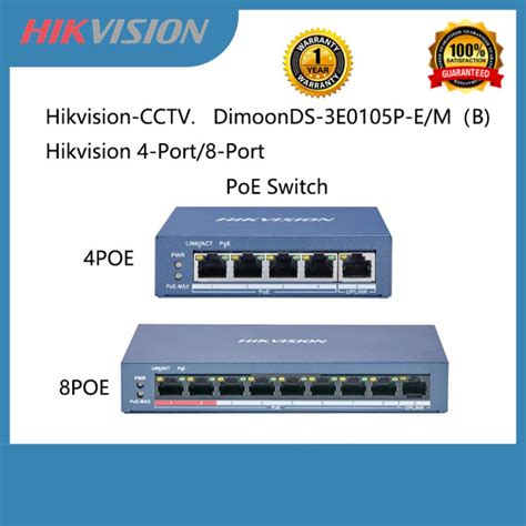 Hikvision 4-Port/8-Port/16-Port /24-Port PoE switch 100Mbps Gigabit Unmanaged POE Switch IP ...