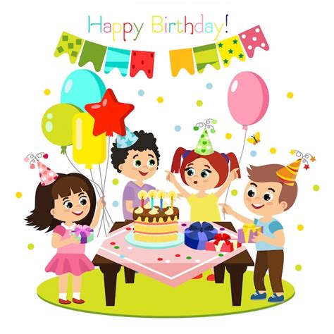 Illustration De La F Te D Anniversaire Des Enfants D Coration Color E