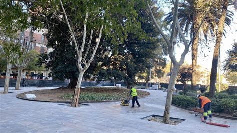 Obras En La Plaza Espa A Abierta Al P Blico Una Peque A Parte De La