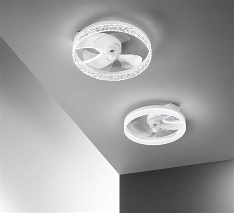 Ventilatore A Soffitto Con Luce Nashi Bianco D 50 Cm Con