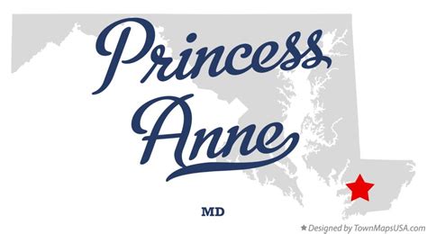 Map of Princess Anne, MD, Maryland