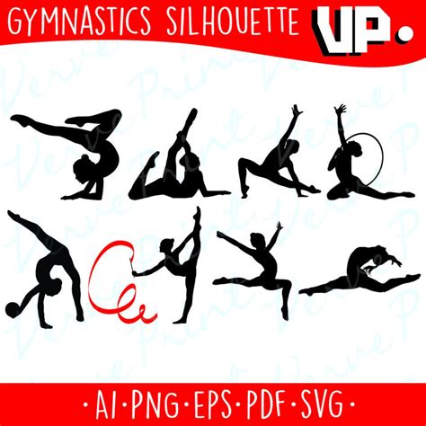 Gymnastic Silhouette Svg Ai Eps Pdf Cutting File Gymnastic Etsy