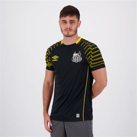 Camisa Umbro Santos Goleiro Preta E Amarela Futfanatics